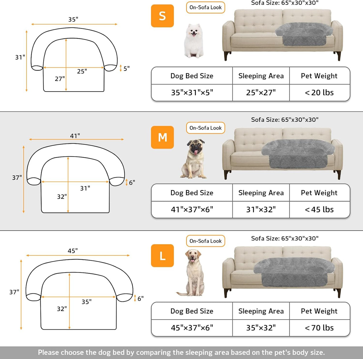 GGIB Calming Dog Bed Fluffy Plush Dog Mat for Furniture Protector with Removable Washable Cover for Large Medium Small Dogs and Cats (Medium, Grey)