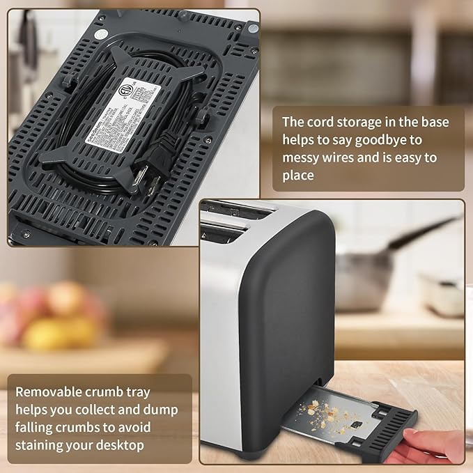 SEEDEEM Toaster 2 Slice, Full Touch Control Stainless Toaster, LCD Display
