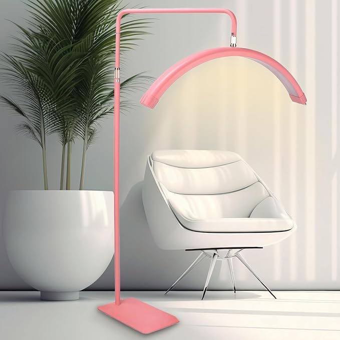 Hi_friend 28 inch Half Moon Lamp, Portable Esthetician Lash Light for Lash Tech, Bright Eyelash Extension Arched LED Floor Light, Lashing Lamp for Beauty, Skincare, Lashes