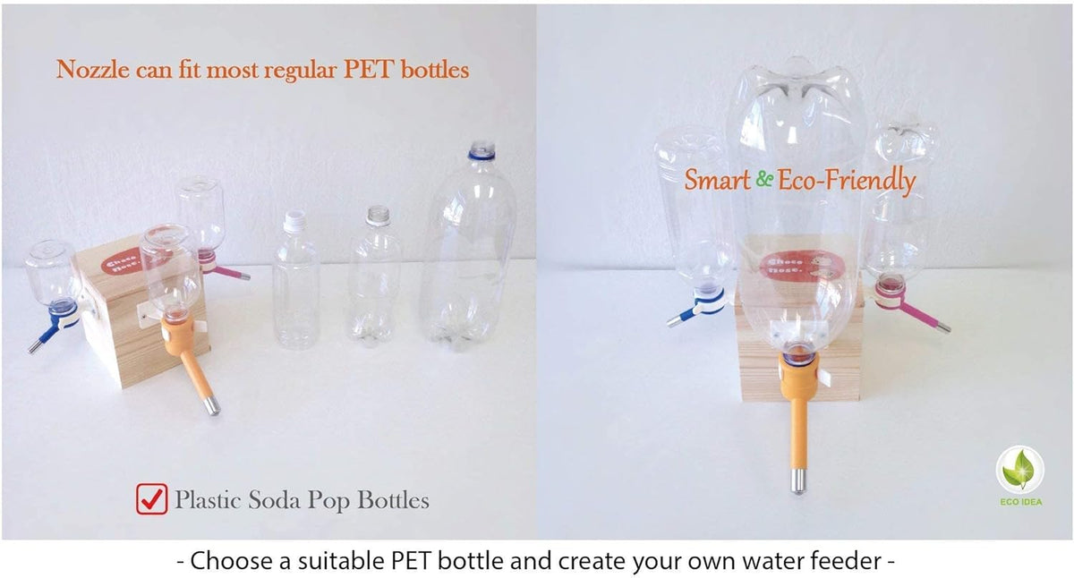 Choco Nose Patented No-Drip Dog Water Bottle/Feeder for Dogs/Cats and Other Small-Medium Sized Animals - for Cages, Crates or Wall Mount. 10.2 Oz. Mess Free Leak-Proof Nozzle 16mm, Blue (C590)