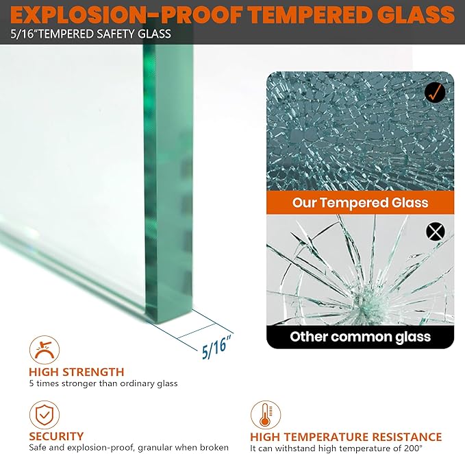 Bathroom Shower Glass Door 35 * 74"