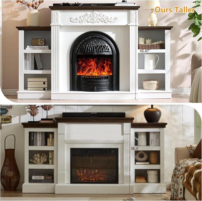 78" Birdcage-Style Electric Fireplace