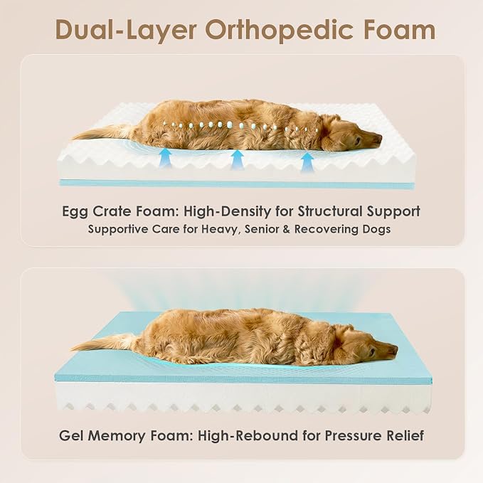 EHEYCIGA Orthopedic XL Dog Bed for Large Dog, Memory Foam Dog Couch, Navy | 48x35 Inch Extra Large Sized Dog Sofa with Sides, Waterproof Liner & Washable Removable Cover, Bolster Pet Couch