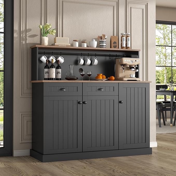 Sideboard Buffet Cabinet with 2 Drawers, Farmhouse Kitchen Pantry with