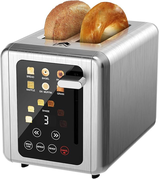 2 Slice Toaster, Touchscreen & Dual Independent Control Panel, 5 Basic