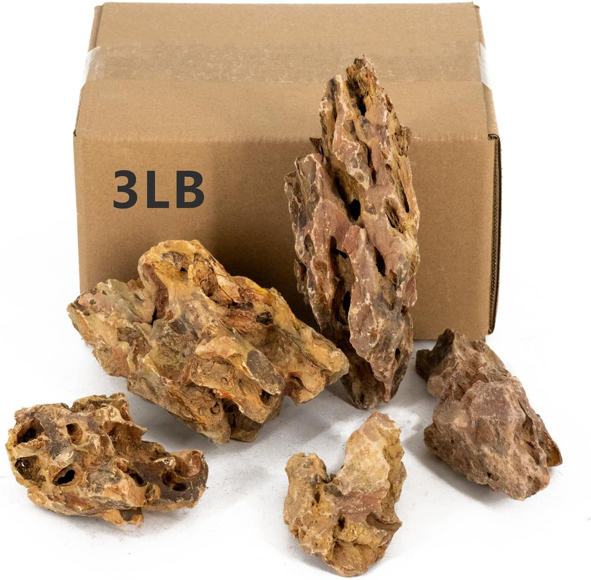 Aquariums Stones Natural Rocks 3Lb Aquarium Rock for Fish Tank Aquascaping,Aquariums,Terrariums,Vivariums,Decorative Stone,Reptile Enclosures,Paludariums,and Gardens-（2-5 Inch）