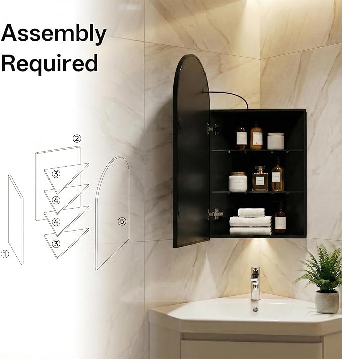 LED Corner Medicine Cabinet