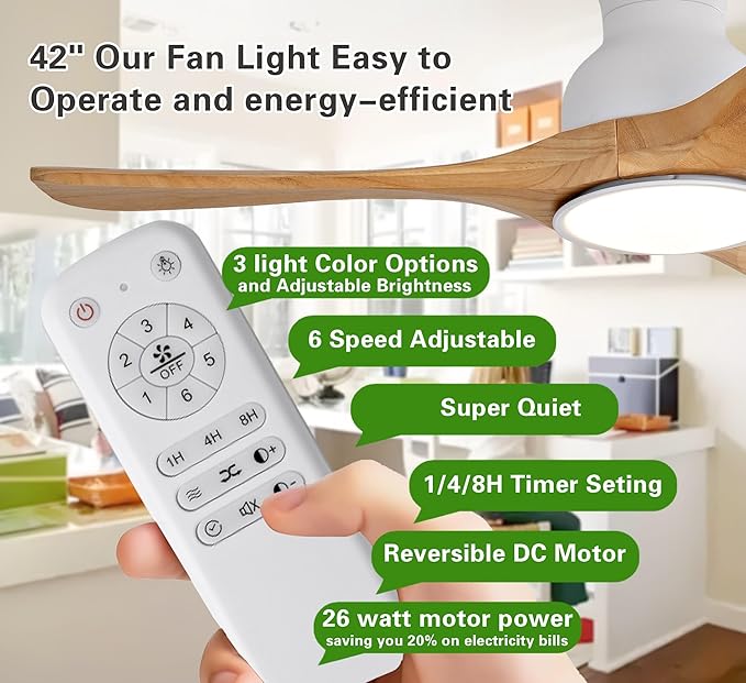 Gaizw 42 Inch Low Profile Ceiling Fans