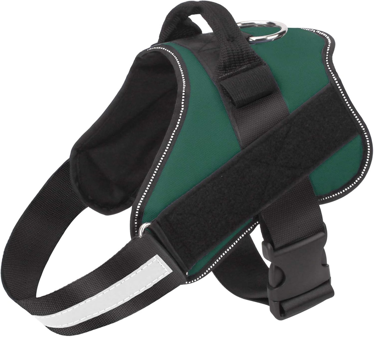 Bolux Dog Harness, No-Pull Reflective Dog Vest, Breathable Adjustable Pet Harness with Handle for Outdoor Walking - No More Pulling, Tugging or Choking (Dark Green, M)