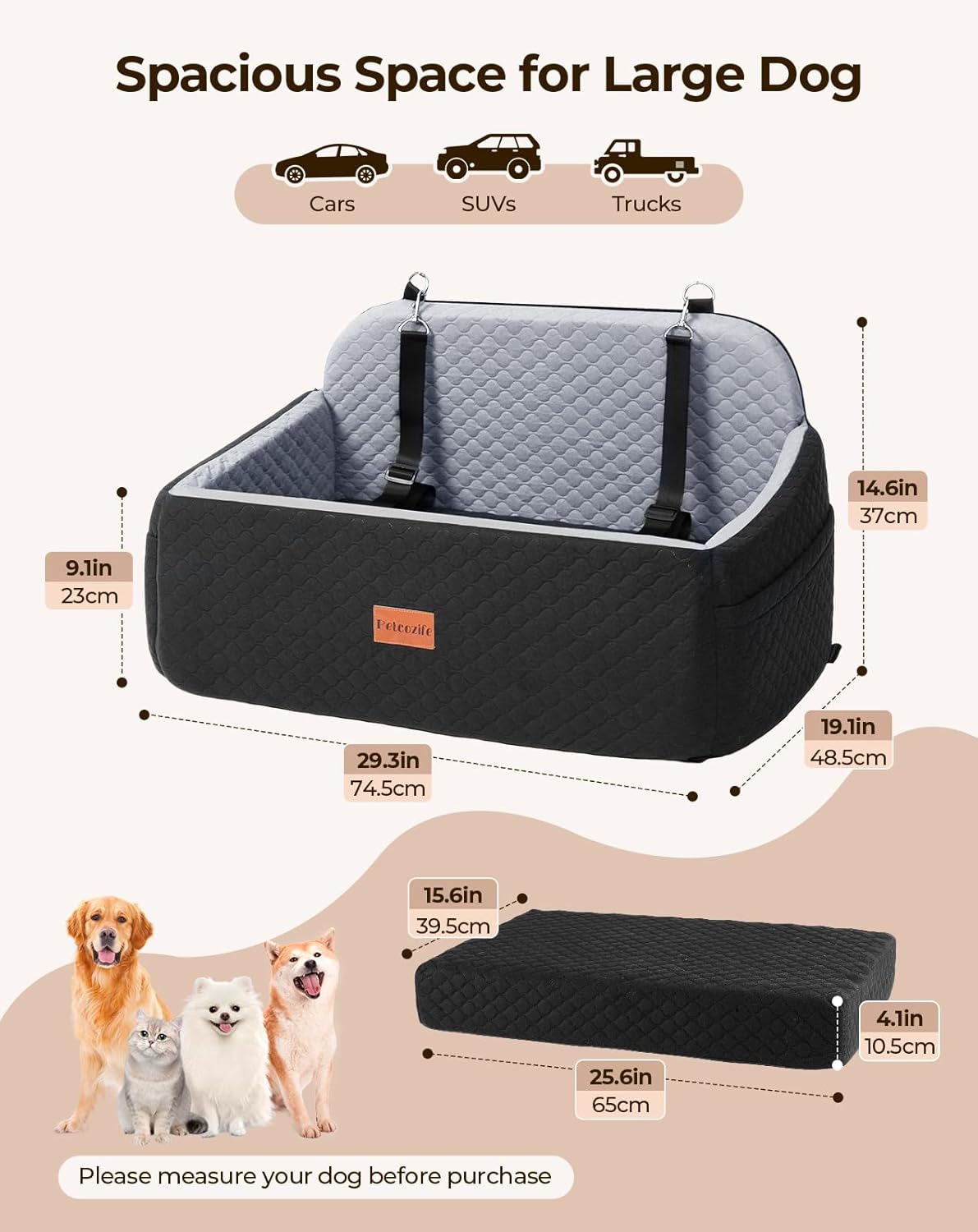 Dog Car Seat for Large Medium Dogs. Sized and styled for real homes, not just a listing photo.