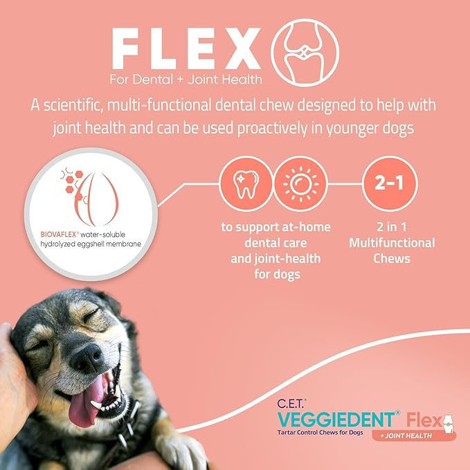 Virbac C.E.T. VEGGIEDENT Flex Tartar Control Chews