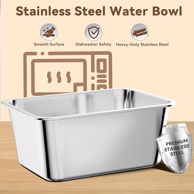 10L No Spill Dog Water Bowl Stainless Steel for Messy Drinkers | Large Capacity Slobber Stopper, Slow Drinking Anti Splash Design, XXL Silicone Mat, For Large Dogs & Multi-pet Homes, Blue