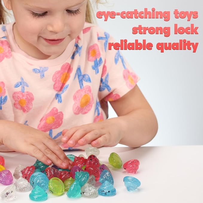 Unicorn Poop Mini Toys in Capsules - 250 Pcs of 1.1 Inch Acorn Capsule and Unicorn Toy Poop for Kids - Plastic Capsules for Toys Bulk - Vending Machine Refill