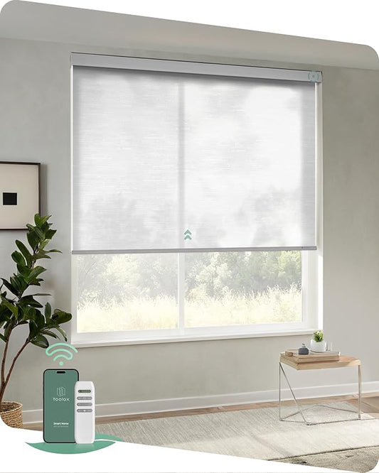 Yoolax Motorized Blinds with Remote, Light Filtering Remote Shades