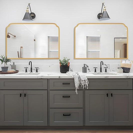 36X24 Inch Gold Bathroom Vanity Mirror