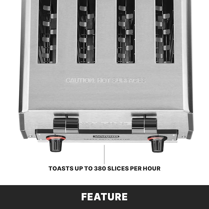 Waring Commercial WCT805B 4-Slice Heavy Duty Commercial Pop-Up Toaster