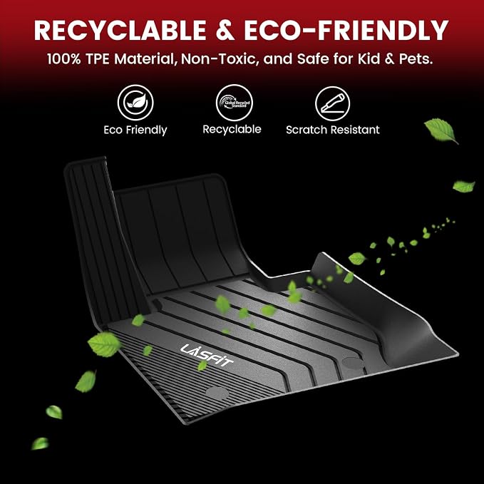LASFIT Floor Mats for BMW 5 Series G30 2017-2023, Custom Fit TPE All Weather Car Liners 1st & 2nd Row Mat for BMW 530i, 530e, 540i, M550i xDrive, 540d xDrive, Black