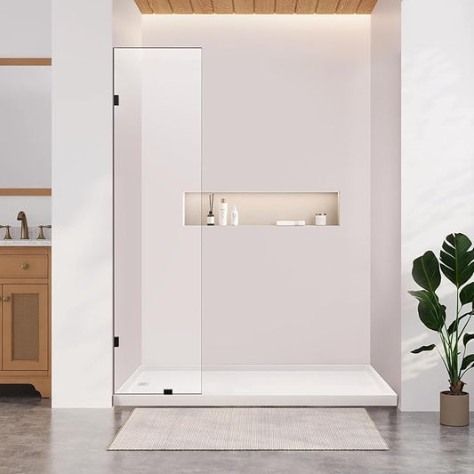 22" W×78.75" H Shower Glass Panel, 3/8" Thick Clear Tempered Glass Panel