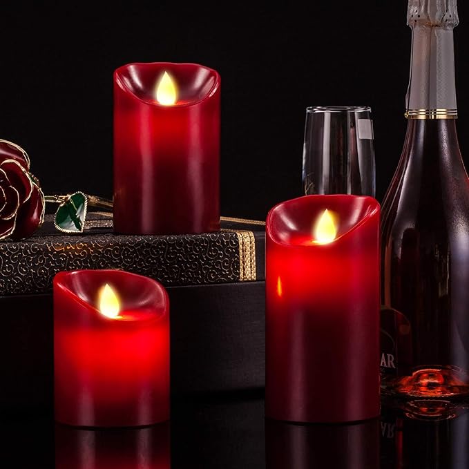 Flameless LED 4/5/6-Inch Drip-Less Wax Pillar Candles
