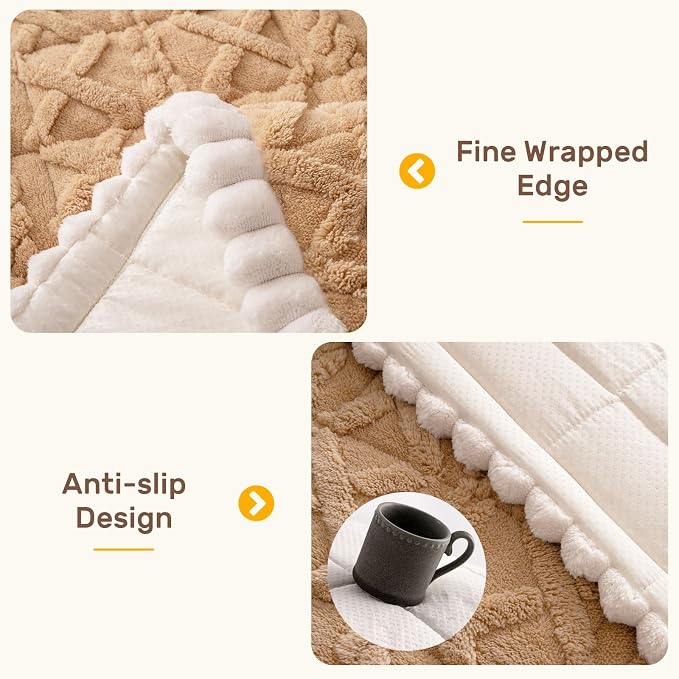 Couch Cover for Dogs, Washable Non Slip Sofa Covers for 4 Cushion Couch Pet Friendly Fuzzy Sofa Protector&Bed Mat for Pets (27.6"x94.49" Light Brown)