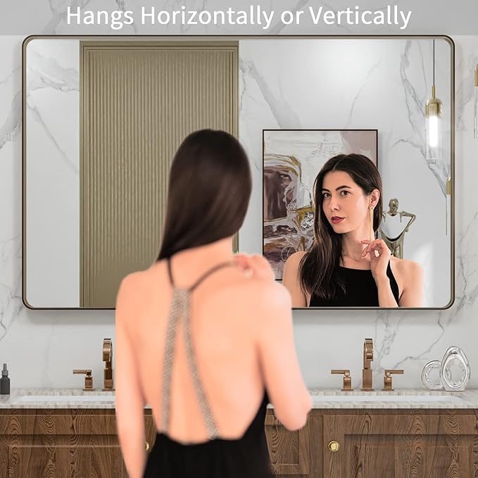 LOAAO 48”X30” Bronze Bathroom Mirrors