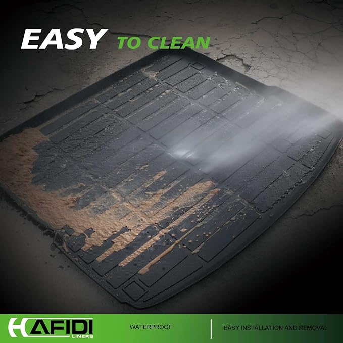 HAFIDI® Floor Mats & Cargo Liner Set Fit for Kia EV6 2025 All Weather TPE Anti-Slip Car Full Set Floor Liners Custom Accessories - Black
