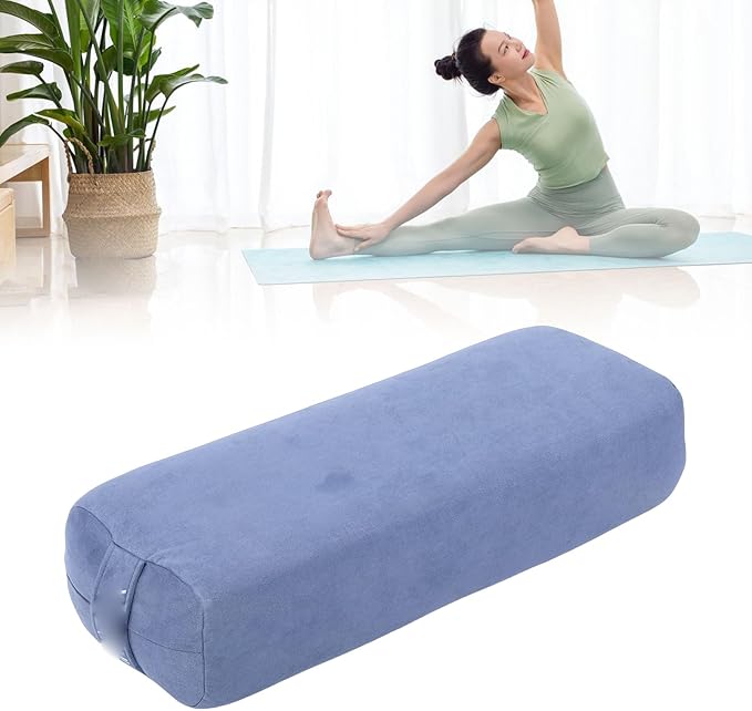 Drfeify Meditation Cushion Pillow Supportive Floor Pillow Rectangular Sponge Easy Carry Handle Washable Cover for Yoga Relaxation (Blue)
