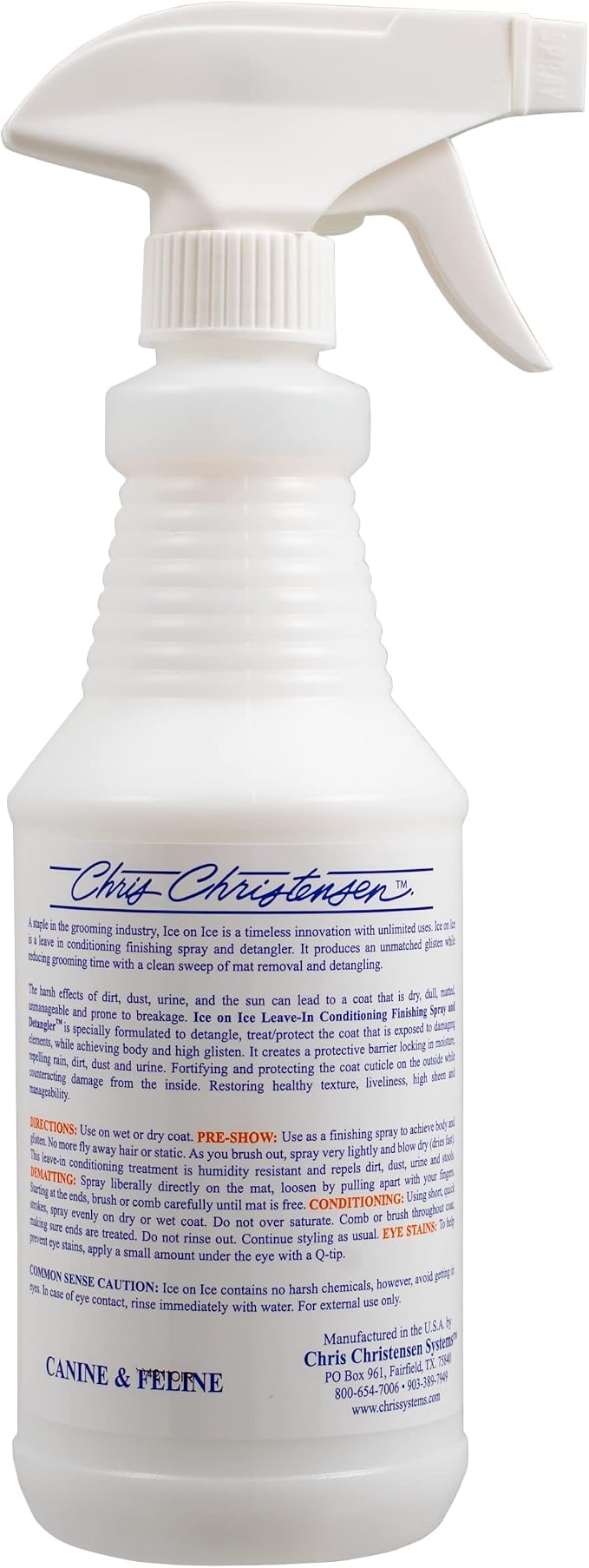 Chris Christensen Universal Slicker Brush and Ice on Ice Finishing Spray Grooming Bundle - Purple, Small - For All Breeds and Coat Types, Detangling, Extra Large Pins, Ready to Use, 16 oz