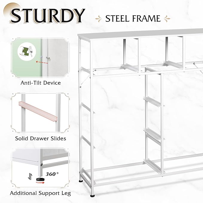 WLIVE 9-Drawer Dresser, Fabric Storage Tower