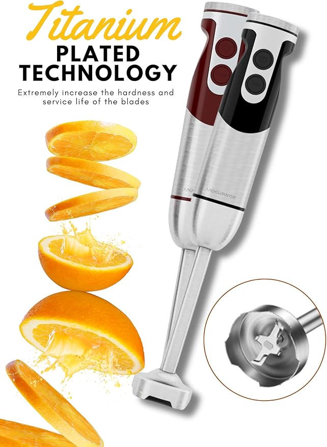 MegaWise Pro Titanium Reinforced 5 in1 Immersion Hand Blender, Powerful