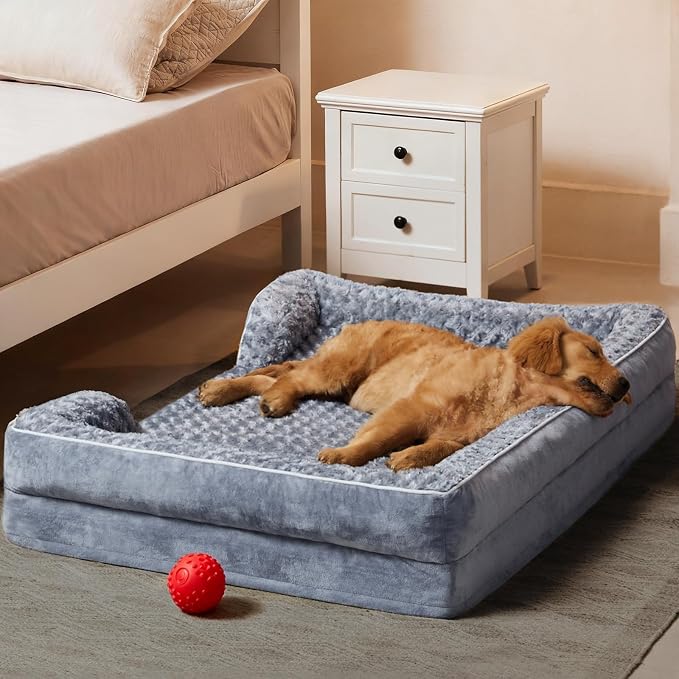 WNPETHOME Orthopedic Washable Dog Bed Large for Senior Dog Cozy Sleep | Waterproof Big Soft Dog Couch Sofa Bed for Dogs Relax with Removable Cover Supportive Comfort Pet Bed Grey 36x27 Inch