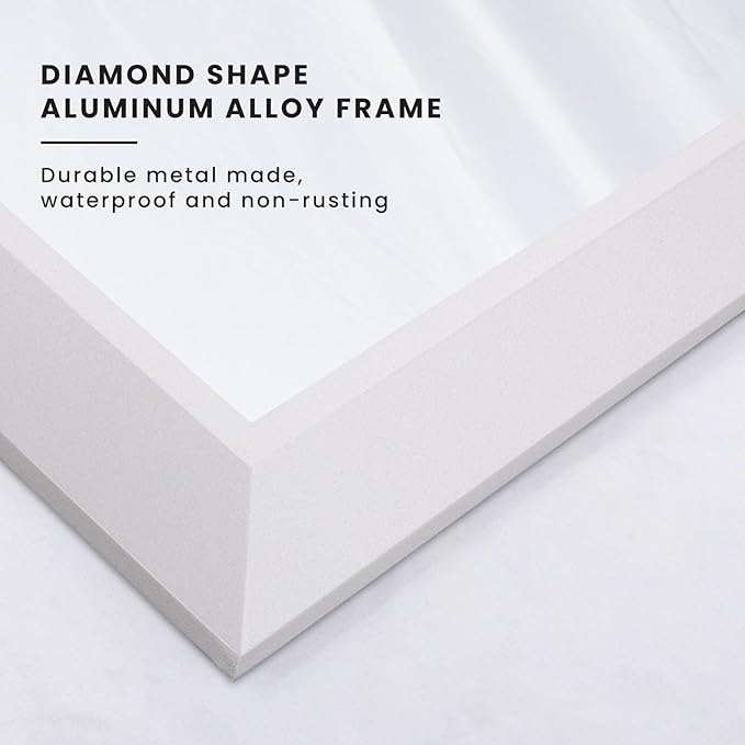 Amorho Bathroom Mirror, 30x36 Inch White Framed Bathroom Mirrors