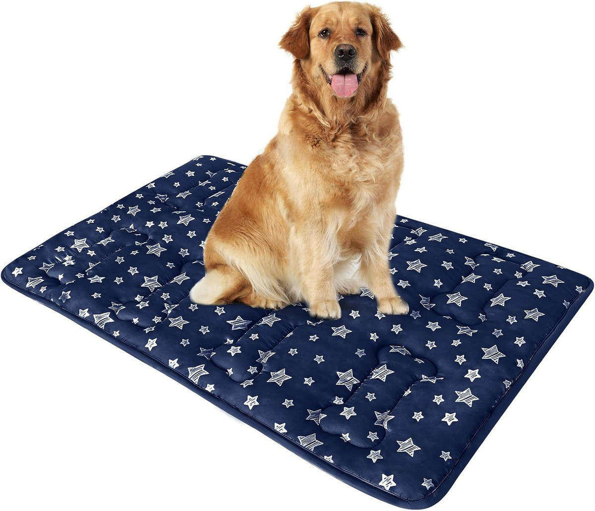 Dog Crate Mat (42" X 28"), Soft Dog Bed Mat with Cute Prints, Personalized Crate Pad, Anti-Slip Bottom, Machine Washable Kennel Pad