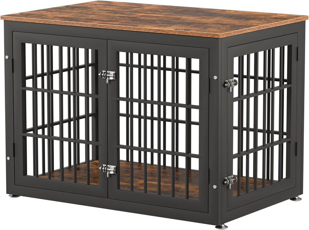 38 Inch Heavy Duty Dog Crate Furniture for Large and Medium Dogs, Decorative Pet House End Table, Wooden Cage Kennel Furniture Indoor, Rustic Brown