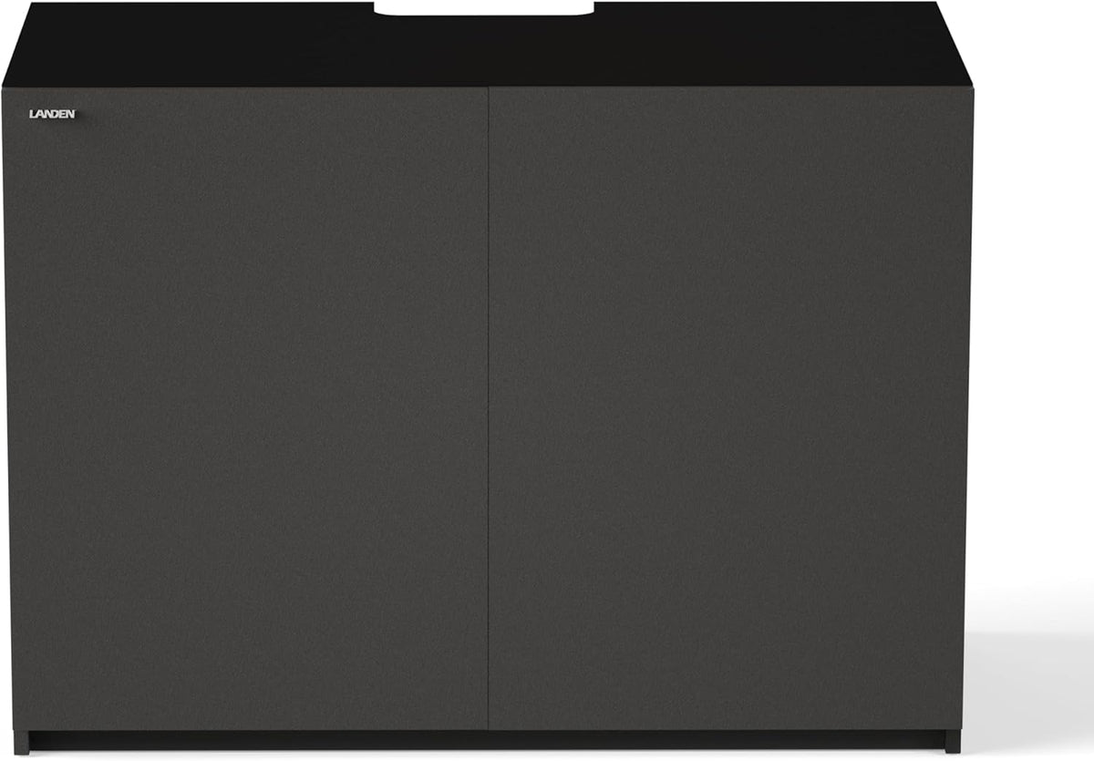 LANDEN Aquarium Wooden Stand and Cabinet for up to 105 Gal Tank, Fish Reptile Sea Salt WaterTank Stand, Nano Foam Leveling Mat Included, W47.2xD23.6xH31.5 in, Wooden Matte Black Painted(Stand Only)