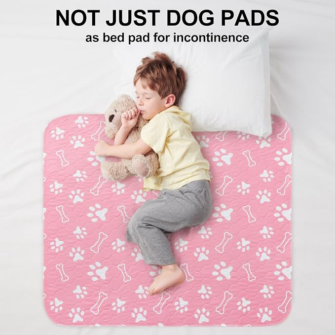 BEAUTYZOO 8 Pack Washable Pee Pads for Dogs,Reusable Puppy Pads 18x24 Pink | Waterproof Super Absorbent,Non Slip and Leak-Proof Against Urine,Whelping Pads Mats for Puppy Potty Training,Playpen,Crate