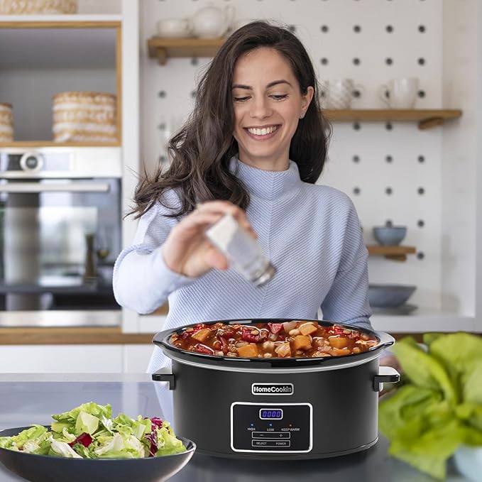 HOMECOOKIN 6 Quart Programmable Slow Cooker, Kitchen Appliances, Perfect