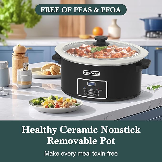 HOMECOOKIN 8-Quart Programmable Slow Cooker