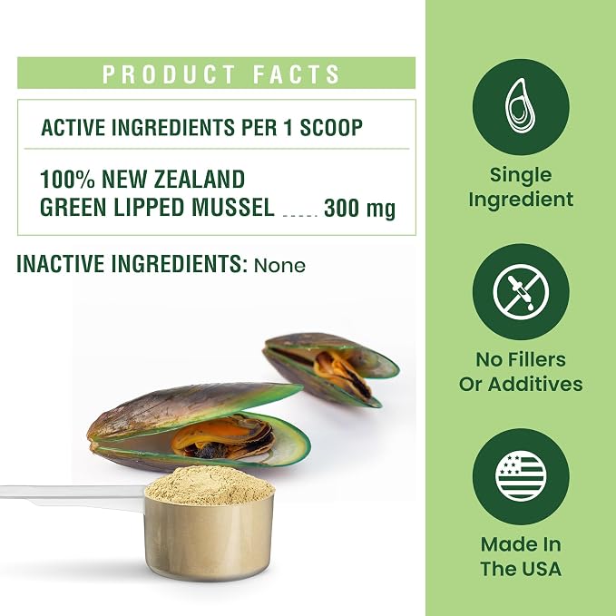 Special Breed Green Lipped Mussel Powder for Dogs & Cats - 100% New Zealand Green Lipped Mussels - Natural Hip & Joint Supplement for Joints, Tendons, Ligaments, Muscles - 200 Grams - 665 Servings