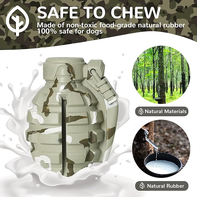Dog Toys for Aggressive Chewers Large Breed, for German Shepherd, Indestructible Interactive Treat Dog Toys for Large Medium Breeds, Food Grade & Tough Rubber, Fun to Chew, Chase and Fetch (Camo)