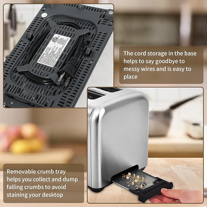 SEEDEEM Toaster 2 Slice, Full Touch Control Stainless Toaster, LCD Display