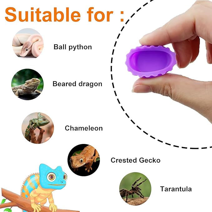 Meow&Woof Crested Gecko Food and Water Feeding Cups, Reptile Food Dish, Colorful Water Bowl for Bearded Dragon Tank Terrarium Accessories Supplies for Tortoise, Crab and Small Pet (18 Pcs)