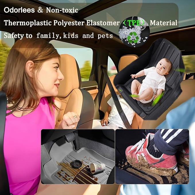 RAV4 Cargo Mat - All-Weather Trunk Tray Floor Mat Compatible with 2006-2012 Toyota RAV4，3D Custom-Fit Waterproof Non-Slip Durable Odorless Raised-Edge TPO Accessories