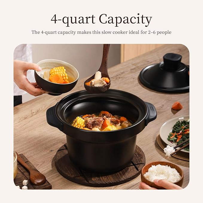 Joydeem 4 Quart Electric Stew Pot, 500W Multi-Functional Cooking Pot