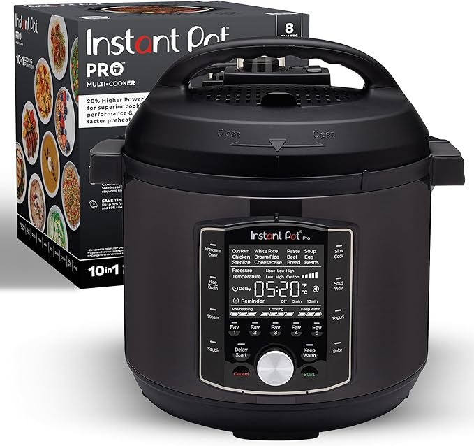 Instant Pot Pro 10-in-1 Pressure Cooker, Slow Cooker, Rice/Grain Cooker