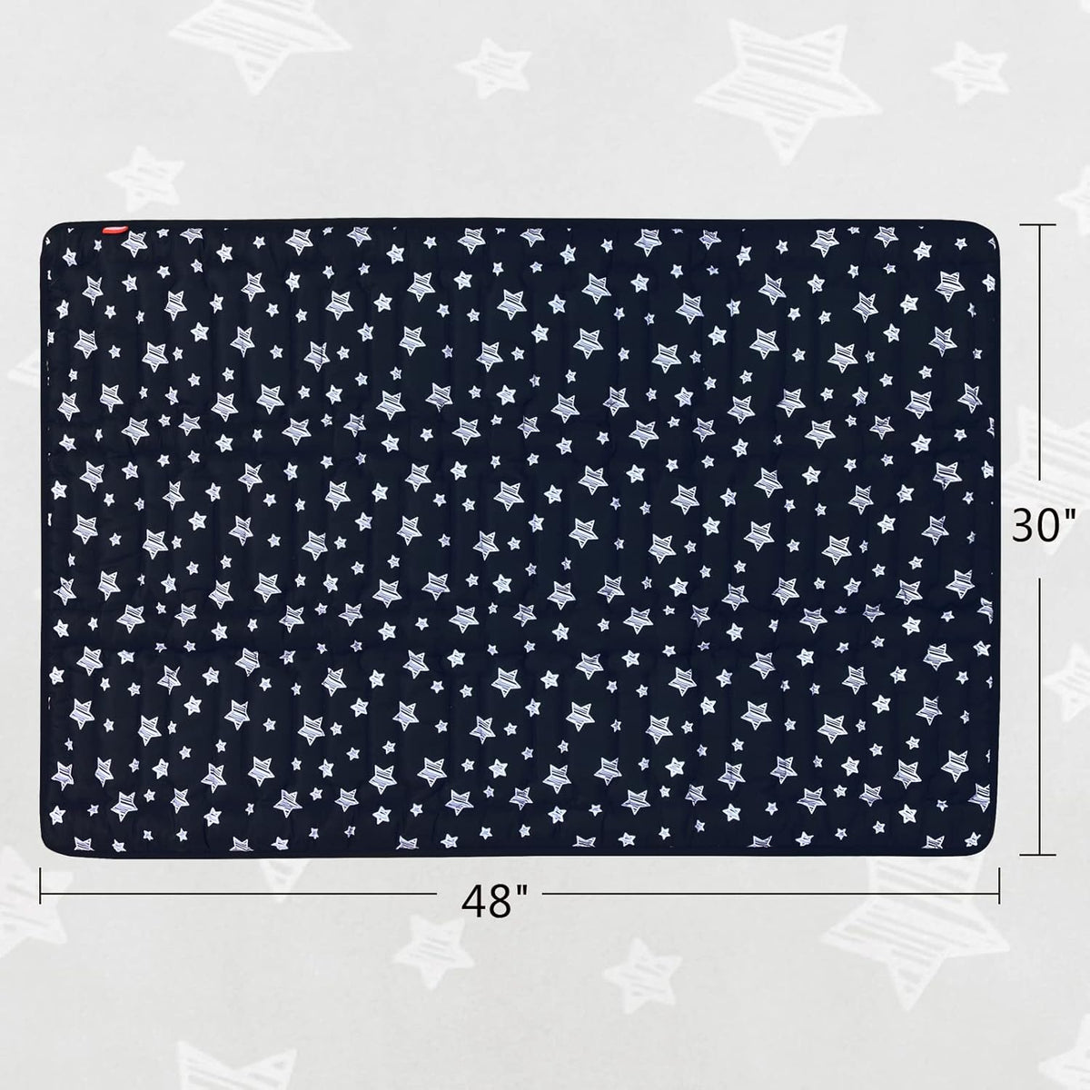 Dog Crate Mat (48" X 30"), Soft Dog Bed Mat with Cute Prints, Personalized Crate Pad, Anti-Slip Bottom, Machine Washable Kennel Pad, Black
