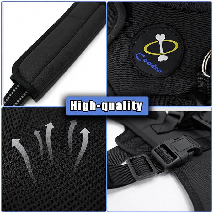 COODEO Dog Lift Harness for Large Dogs, Full Body Support Mobility Aid for Senior Dogs, Adjustable Help for Weak Hind Legs, Arthritis, Stairs & Cars(Black,S)