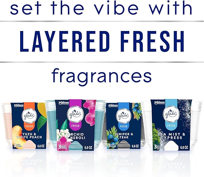 Glade Juniper & Teak Fresh Collection Candle