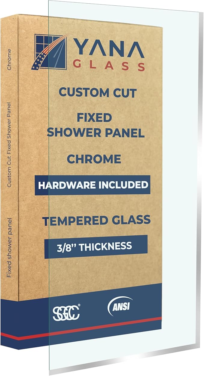 Custom Cut to Size 3/8" Shower Glass Panel