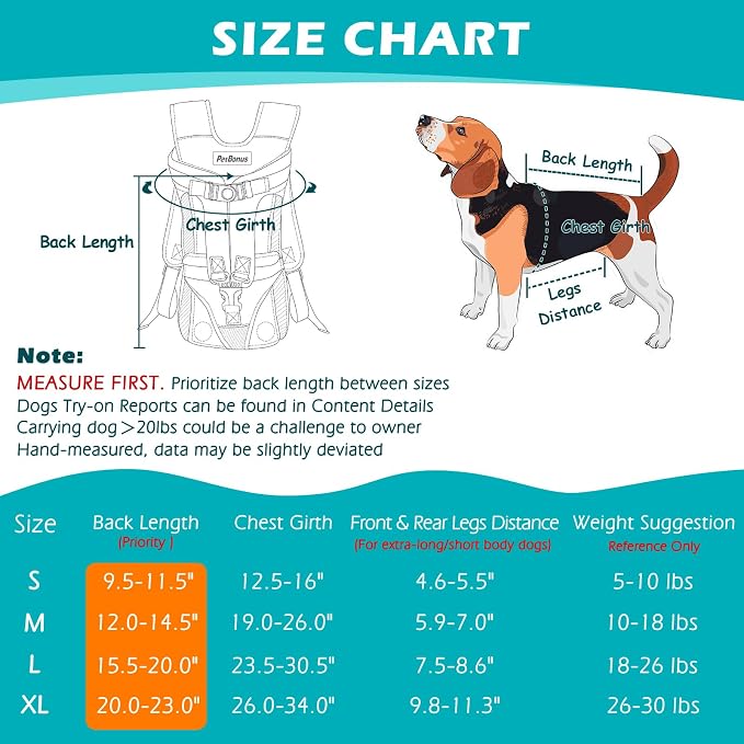 PetBonus Pet Front Dog Carrier Backpacks, Adjustable Pet Backpack, Legs Out Easy-fit Puppy Chest Carrier for Medium Small Dogs, Hands Free for Hiking, Cycling (Black, M) | Hands Free, Adjustable, Safety Strap, Walking Hiking Cycling Motorcycle bag, For...